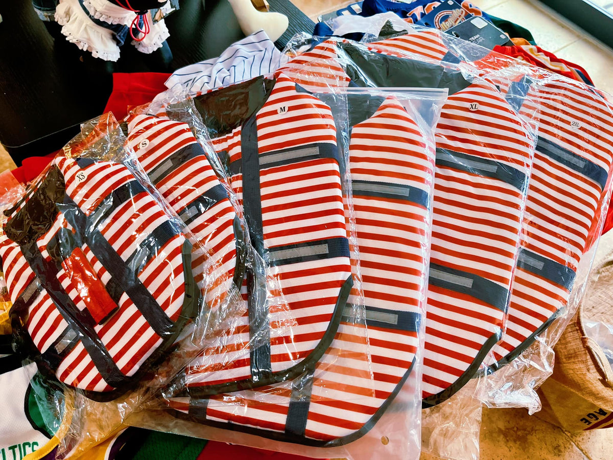 Dog Life Jacket – Striped Design with Safety Handle-Pet Apparel-BIG FRENCHIES-Jane's Pet Boutique