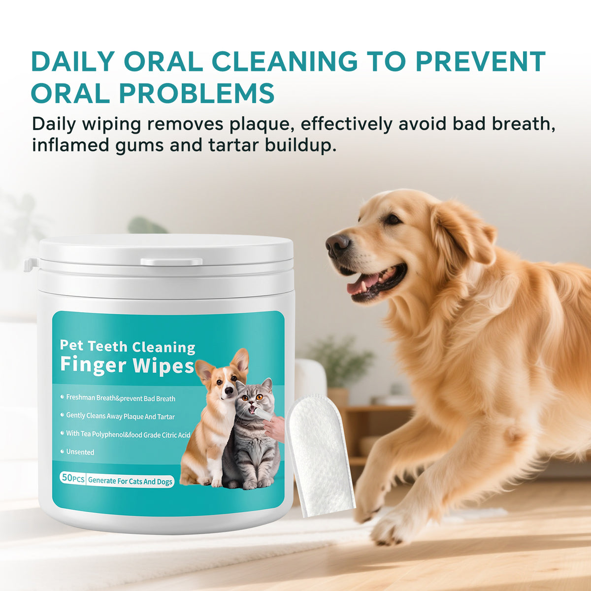 Only Self Pickup---Pet Tooth Cleaning Wet Wipes 50 Pieces