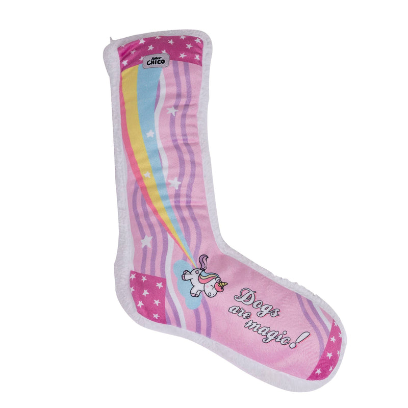 Squeaky Sock Plush Dog Toy – Whimsy Wonders Unicorn Design - BIG FRENCHIES