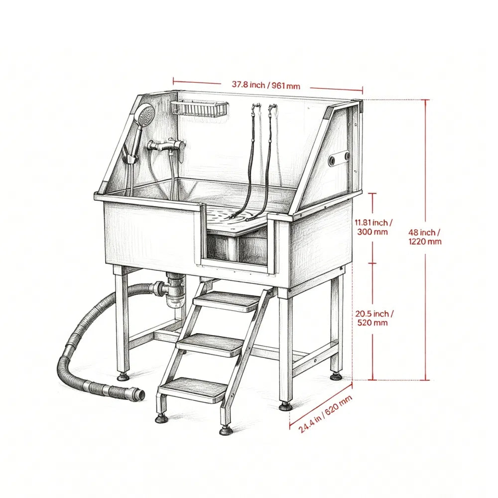 Stainless Steel Dog Washing Station