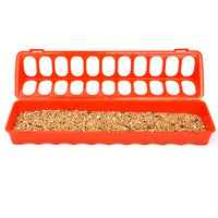 Little Giant 20" Plastic Flip-Top Poultry Ground Feeder, Red Chickens Birds