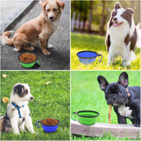 Dog Bowl Pet Collapsible Bowls, 2 Pack For Cats Dogs, Portable Pet Feeding Watering Dish For Walking Parking Traveling W