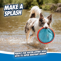 Paraflight Flying Disc Dog Toy Water Floating Flyer Durable Nylon Construction With Soft Rubber Edges For Medium And Lar