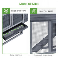 59" Small Wooden Chicken coop Hen House Poultry Cage for Outdoor Backyard with 2 Doors, Nesting Box and Removable Tray, 