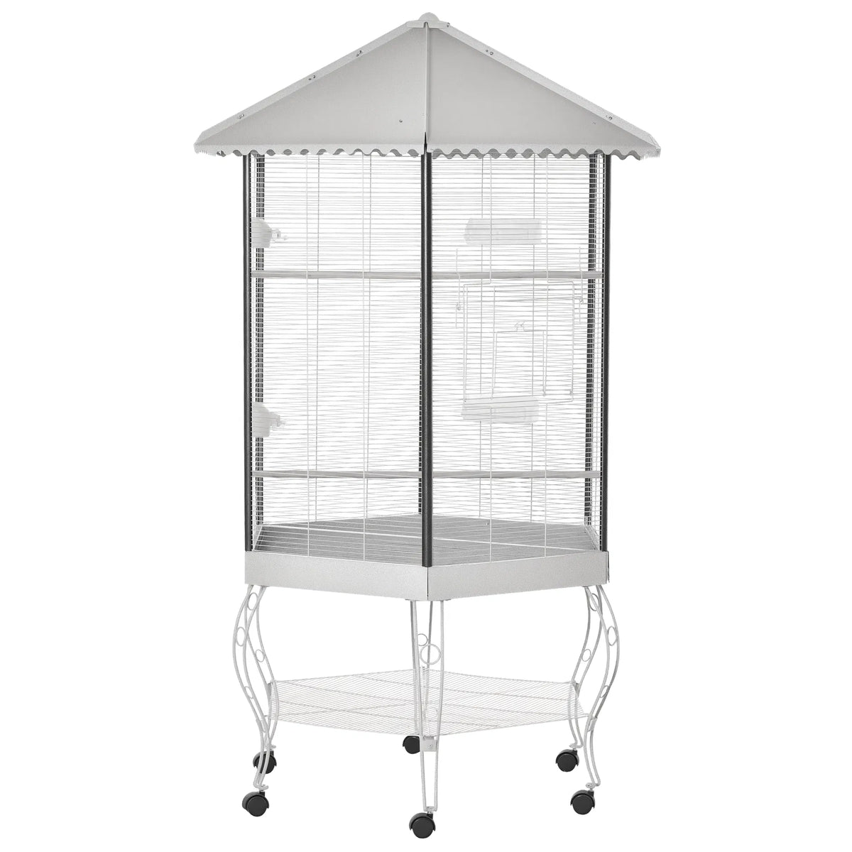 Bird Cage Starter Kit with Detachable Rolling Stand