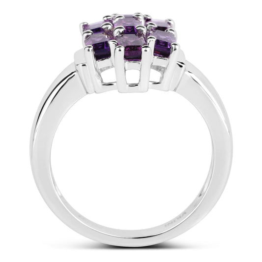 2.80 Carat Genuine Amethyst .925 Sterling Silver Ring