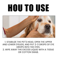 Pet Eye Drops For Dogs & Cats, Gentle Eye Cleaner With Honeysuckle Oil & Blueberry Extract, Soothes Irritation, Tear Sta