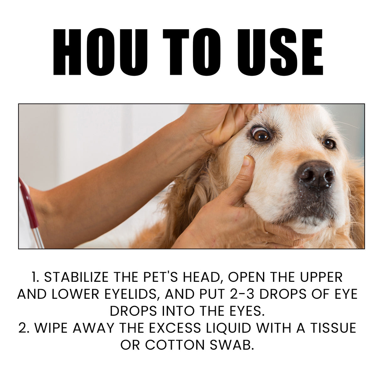 Pet Eye Drops For Dogs & Cats, Gentle Eye Cleaner With Honeysuckle Oil & Blueberry Extract, Soothes Irritation, Tear Sta