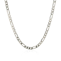 3.0mm 14k White Gold Solid Figaro Chain