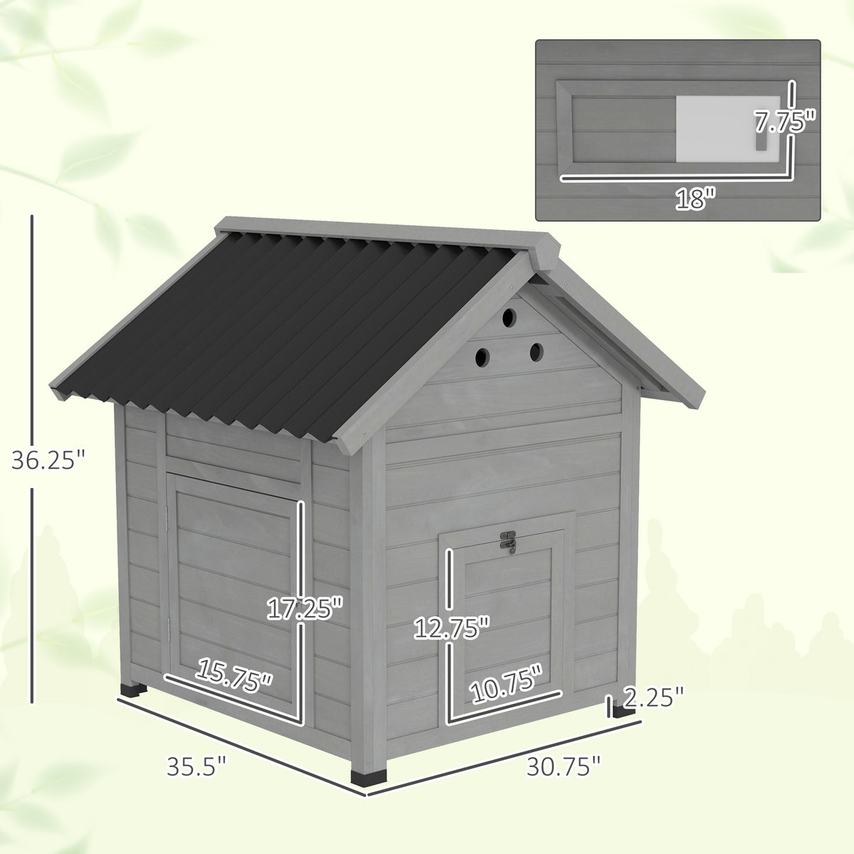 Wooden Pet House With Openable Roof & Double Doors