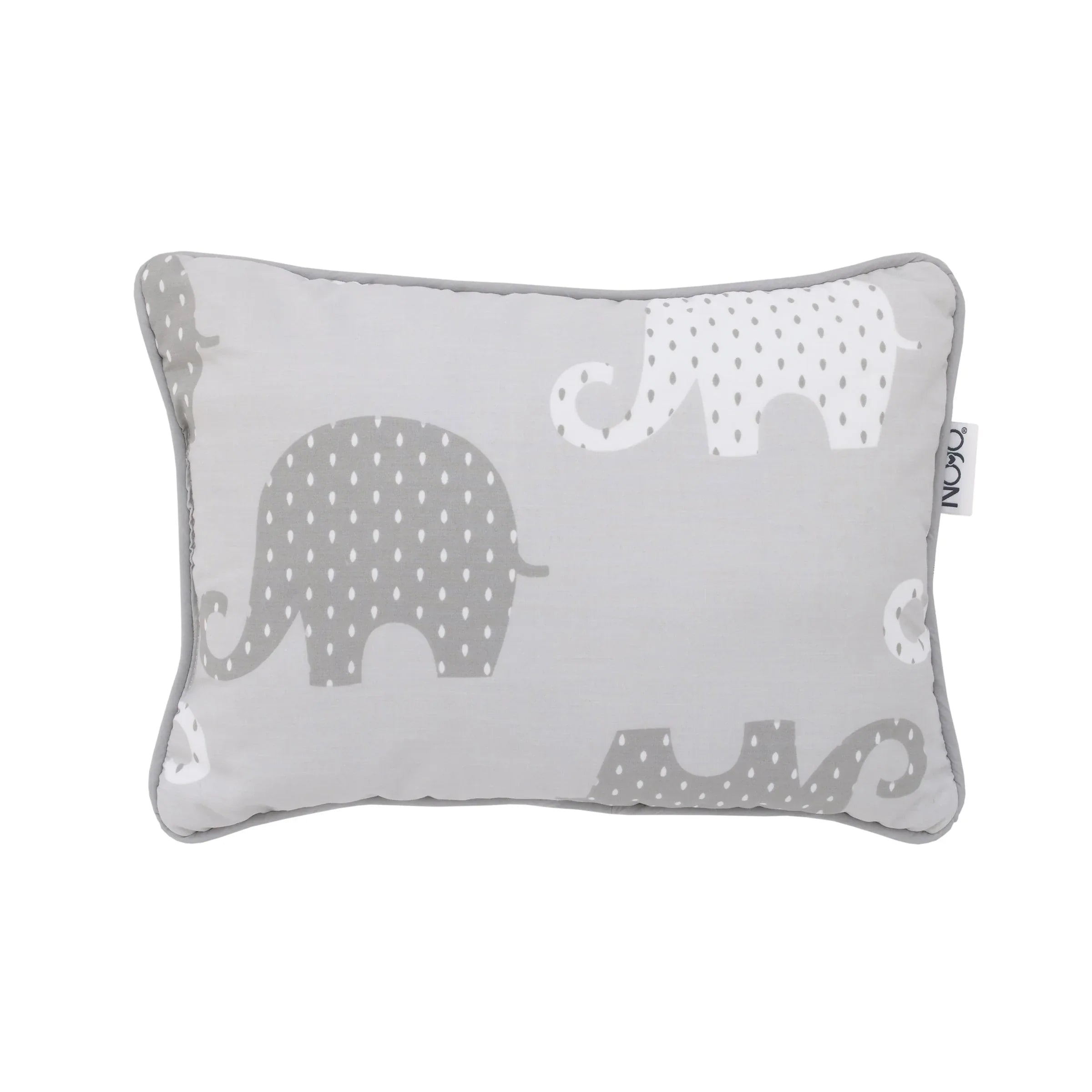 NoJo Dreamer Gray Elephant 8-Piece Nursery Crib Bedding Set - BIG FRENCHIES