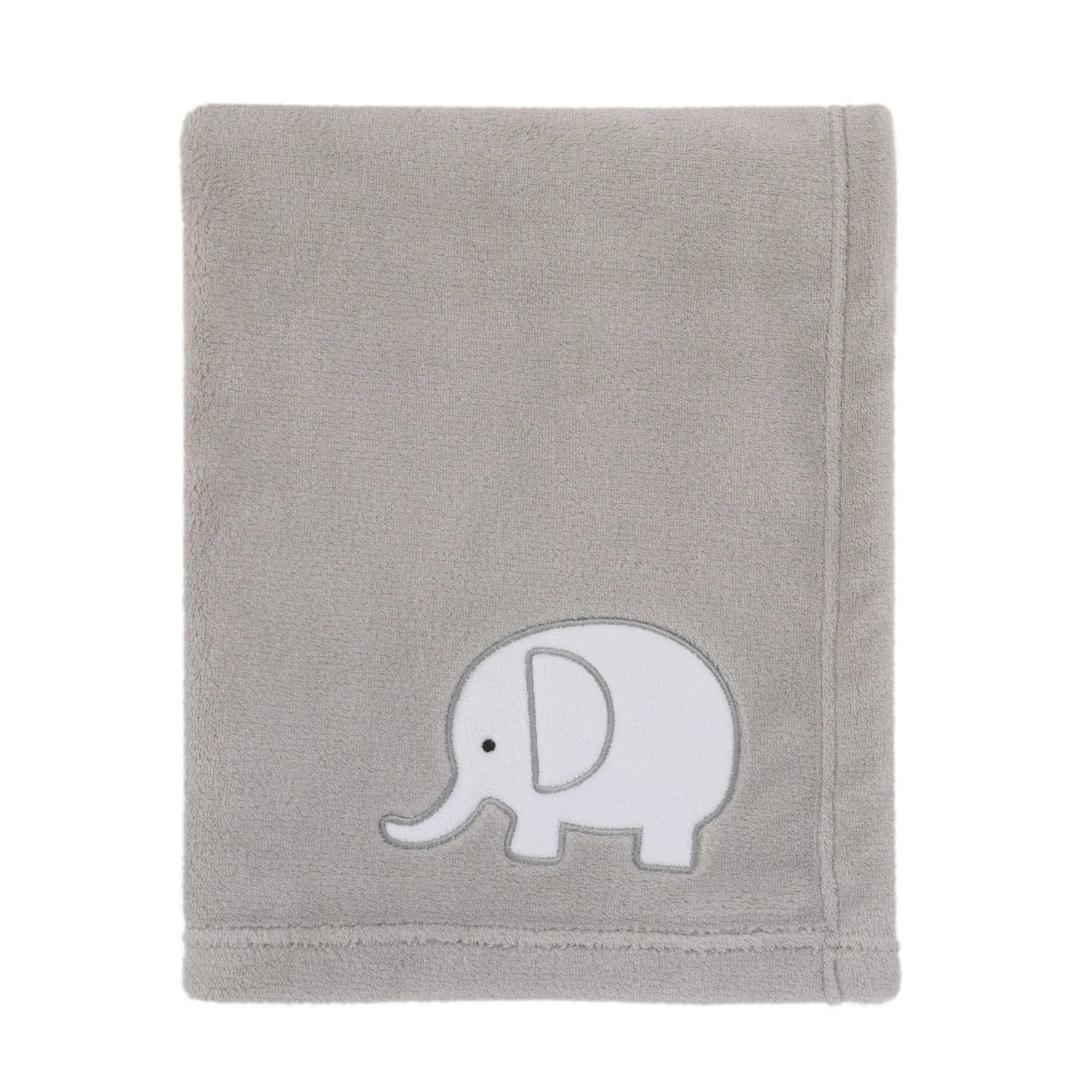 NoJo Dreamer Gray Elephant 8-Piece Nursery Crib Bedding Set - BIG FRENCHIES