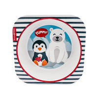 Primo Passi - Bamboo Fiber, Kids Square Bowl, Winter Friends