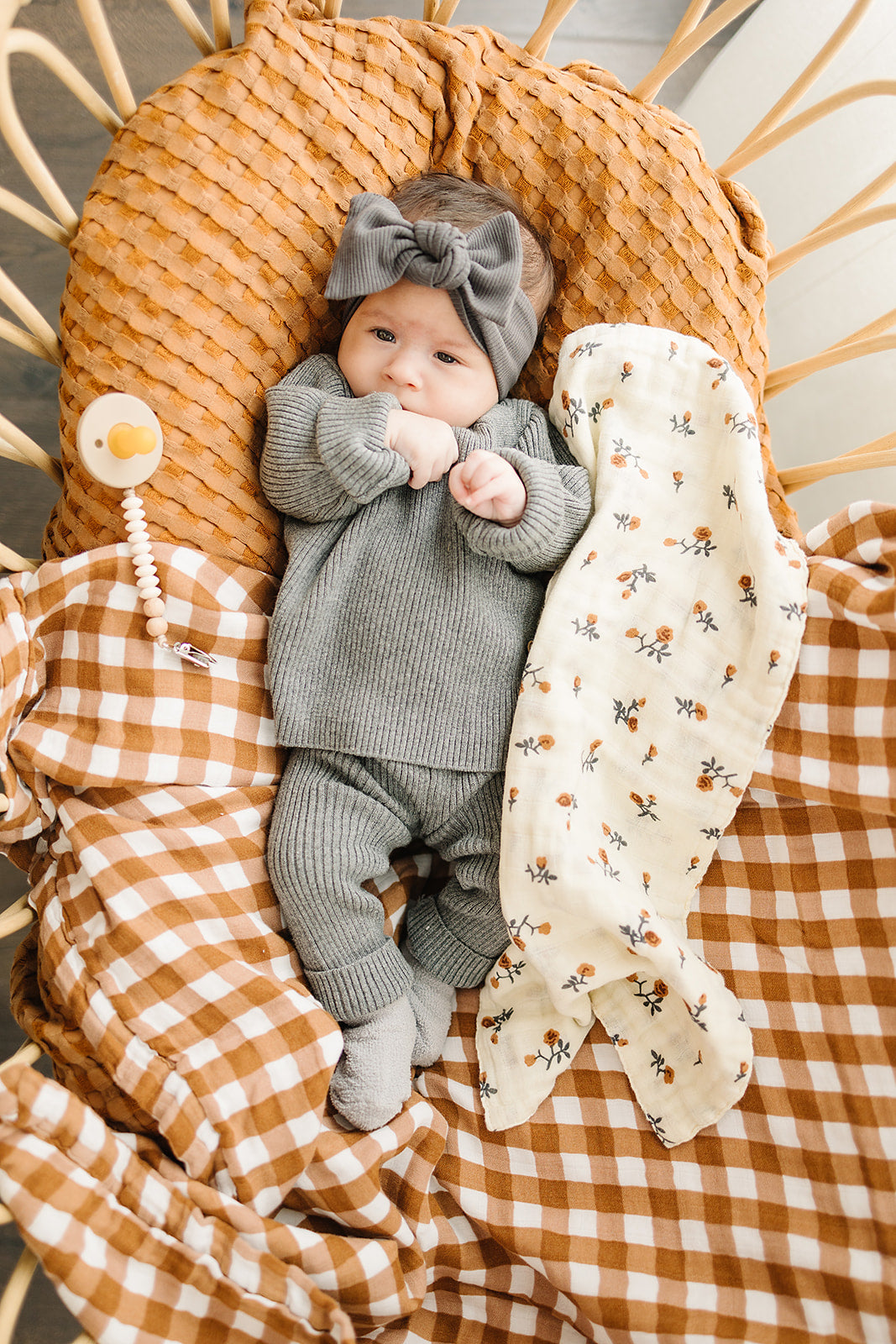Grey Organic Cotton Ribbed Head Wrap - BIG FRENCHIES