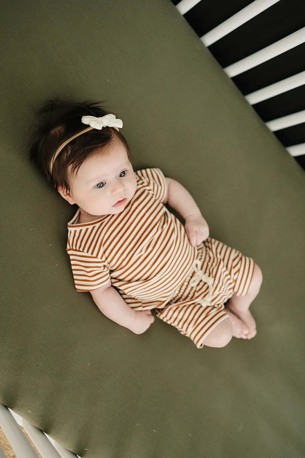 Olive Bamboo Stretch Crib Sheet - BIG FRENCHIES
