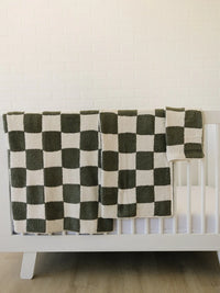 Green Checkered Plush Blanket - BIG FRENCHIES