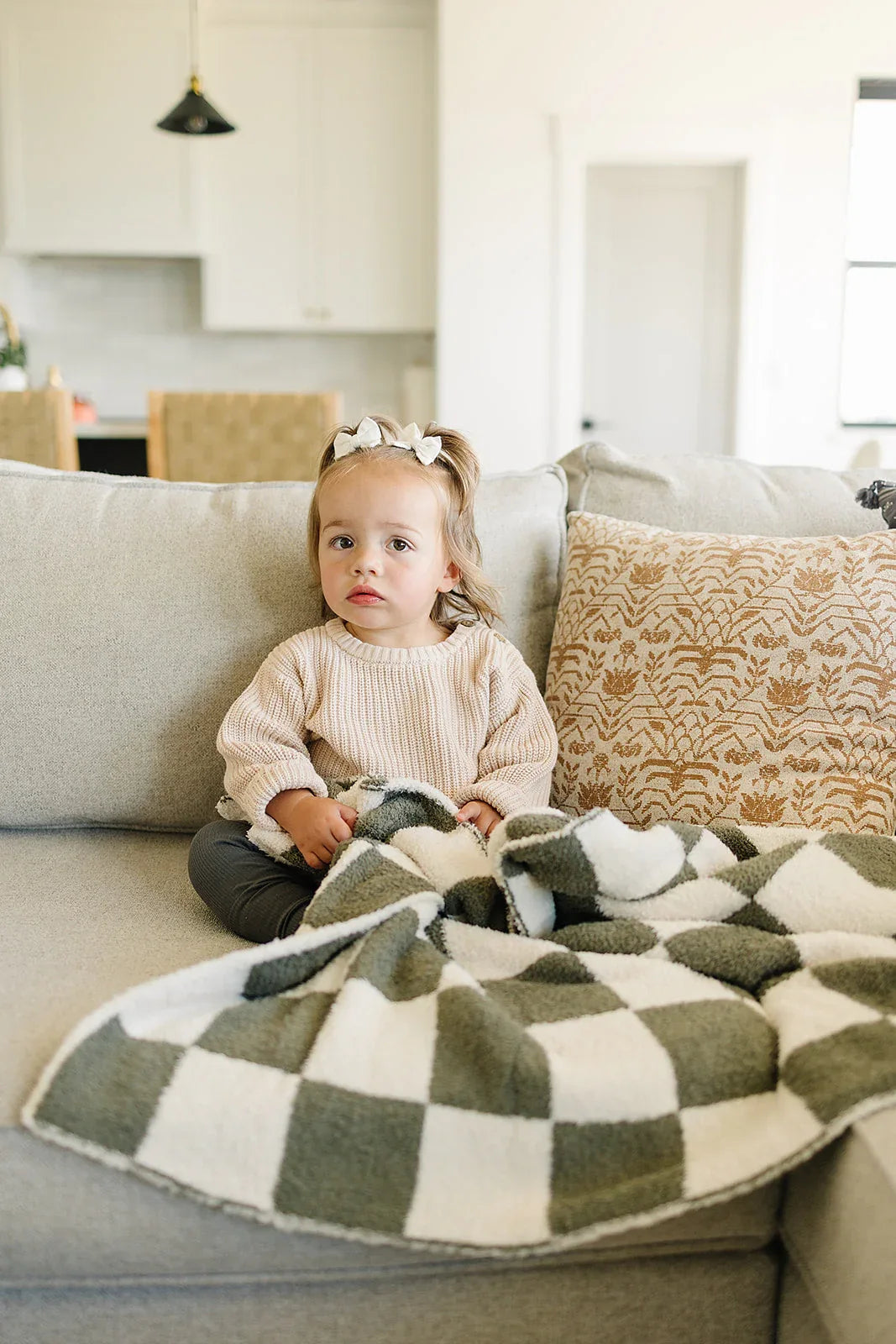 Green Checkered Plush Blanket - BIG FRENCHIES