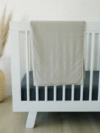 Charcoal Bamboo Stretch Crib Sheet - BIG FRENCHIES