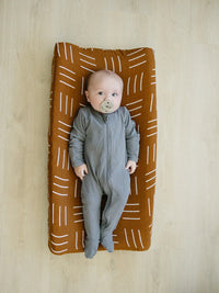 Mustard Mudcloth Muslin Changing Pad Cover - BIG FRENCHIES