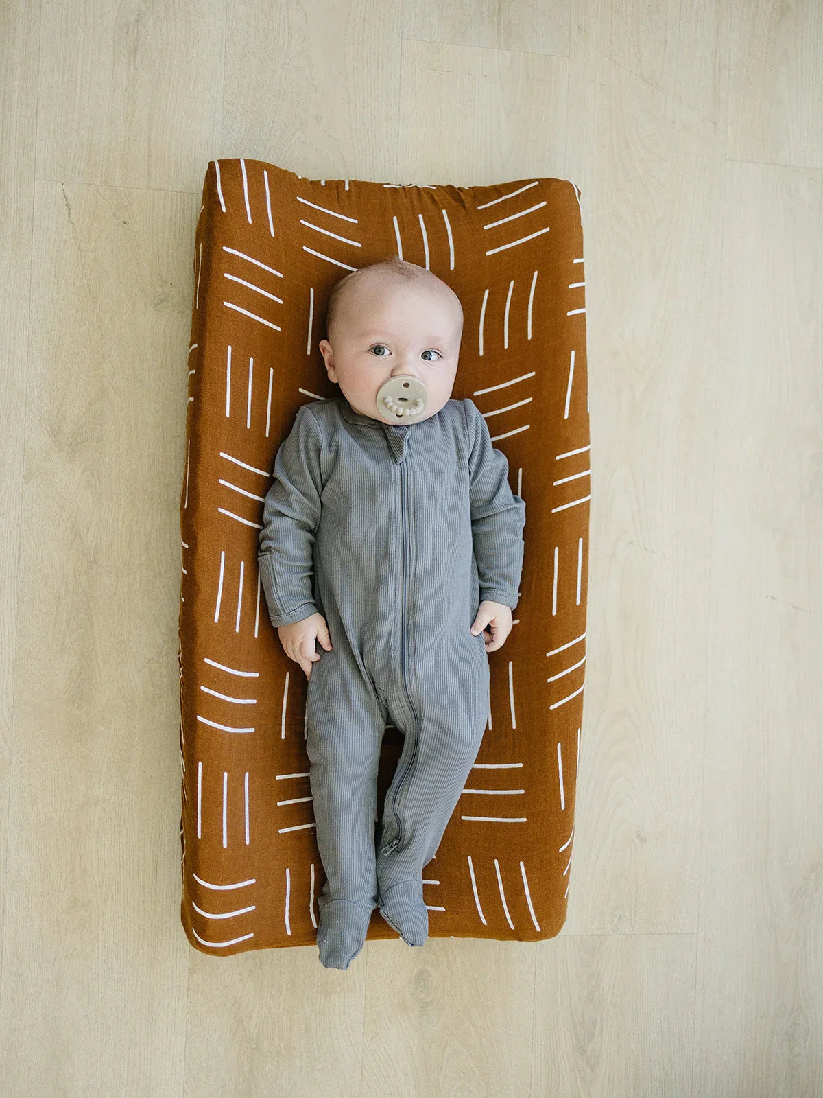Mustard Mudcloth Muslin Changing Pad Cover - BIG FRENCHIES