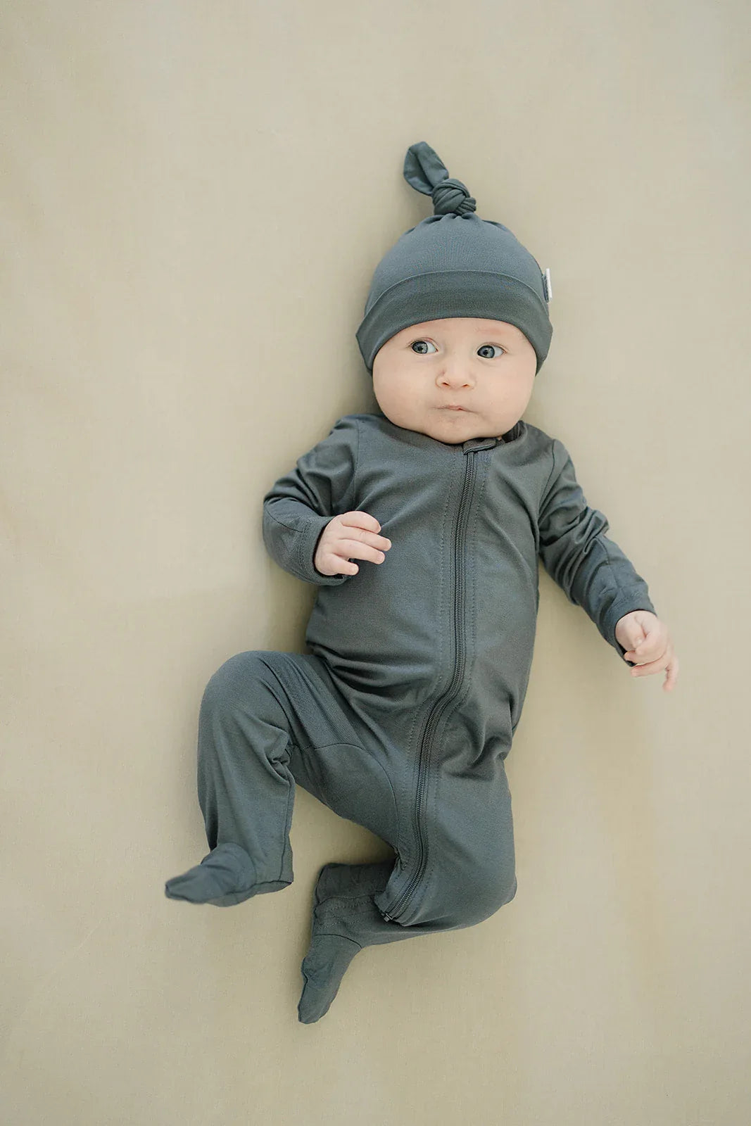 Charcoal Bamboo Footed Zipper - BIG FRENCHIES