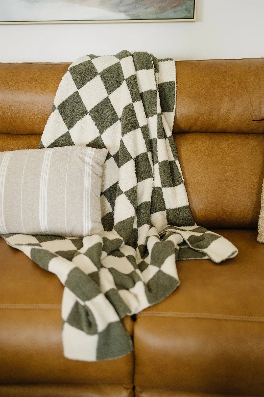 Green Checkered Plush Blanket - BIG FRENCHIES