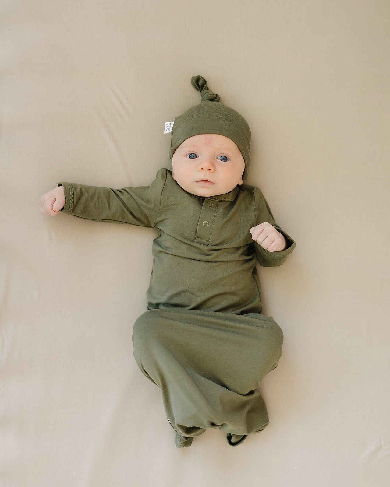 Olive Bamboo Newborn Knot Hat - BIG FRENCHIES