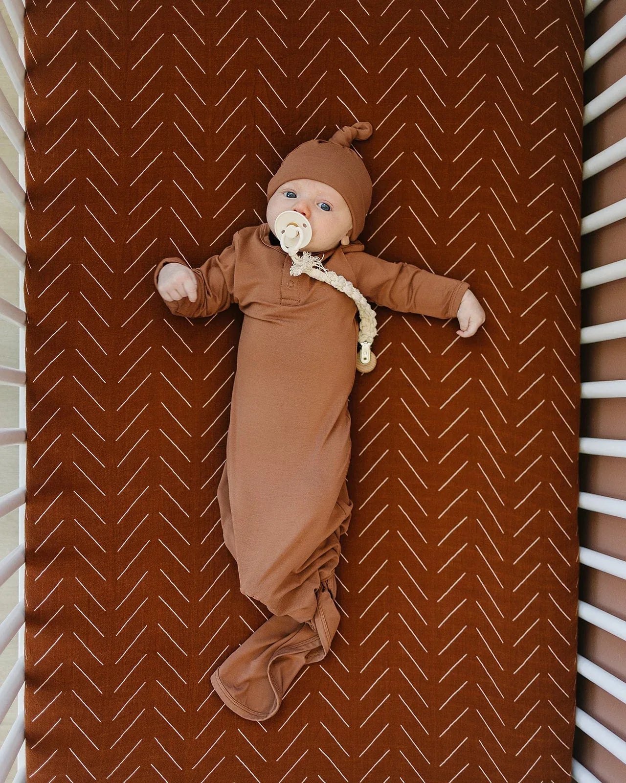 Rust Mudcloth Muslin Crib Sheet - BIG FRENCHIES
