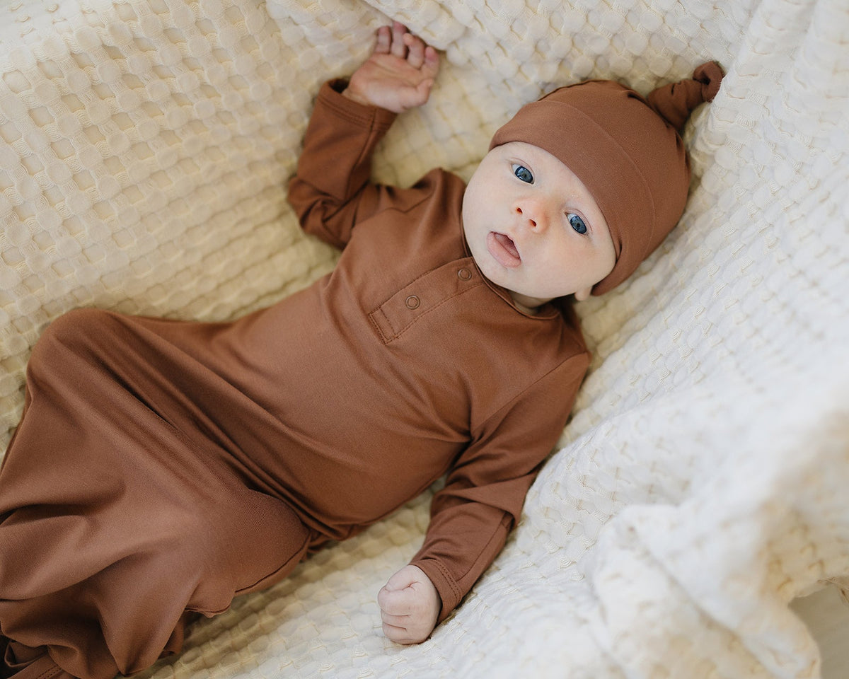 Rust Bamboo Newborn Knot Hat - BIG FRENCHIES