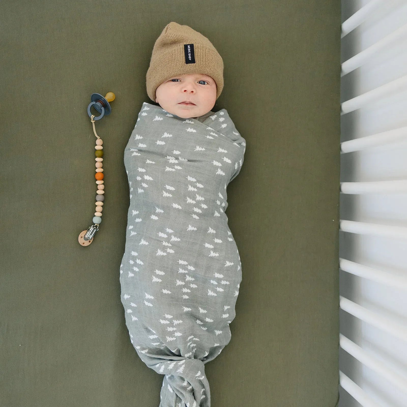 Olive Bamboo Stretch Crib Sheet - BIG FRENCHIES