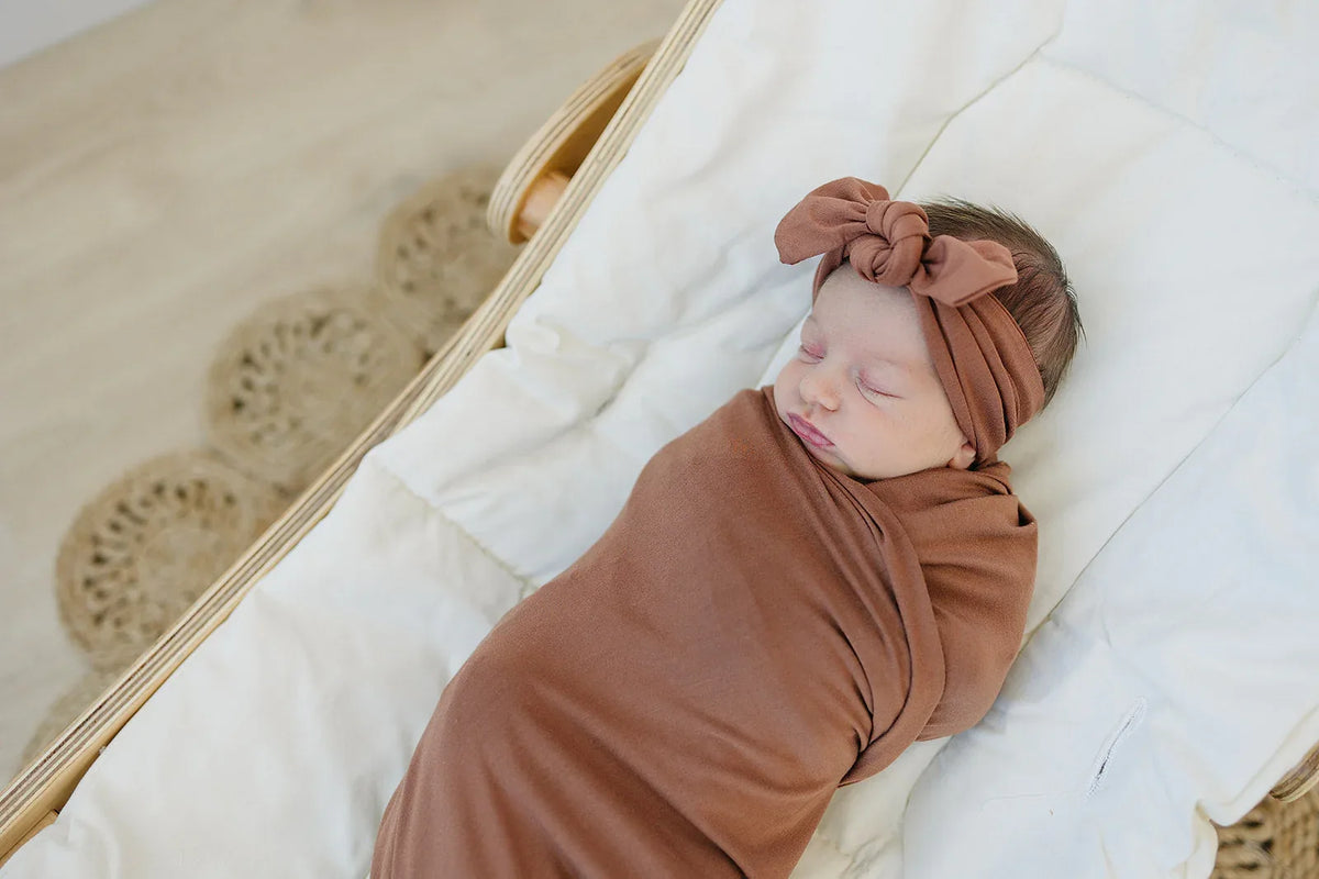 Rust Bamboo Stretch Swaddle - BIG FRENCHIES
