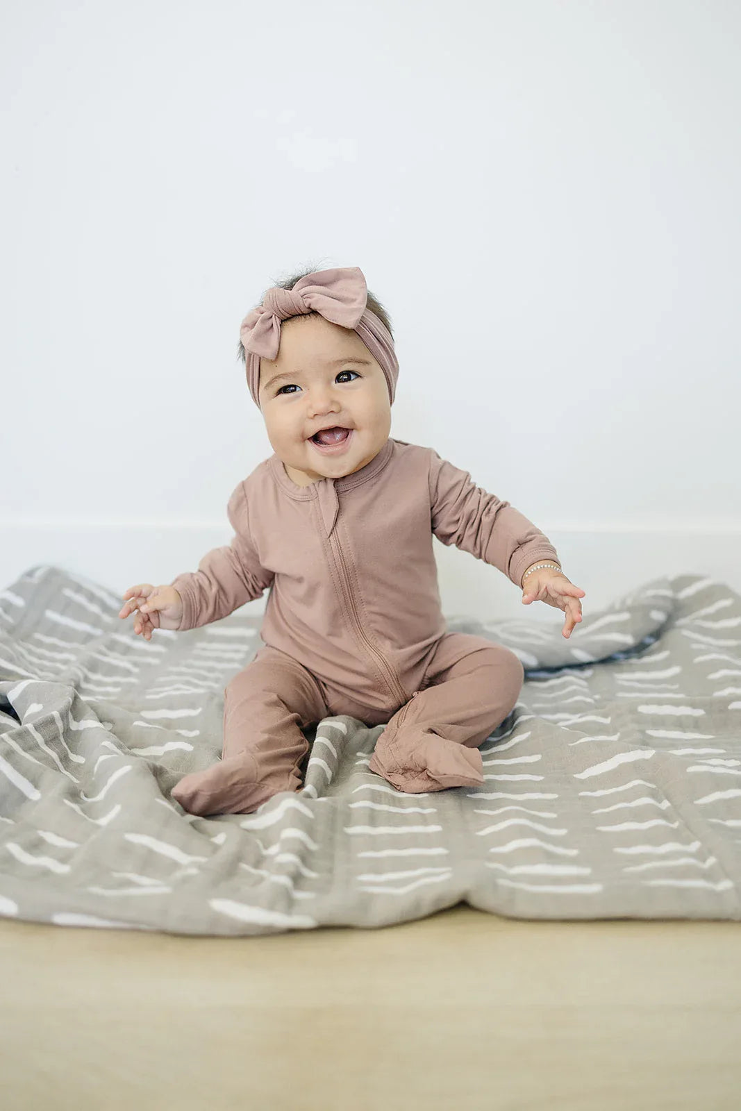 Dusty Rose Bamboo Footed Zipper - BIG FRENCHIES