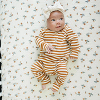 Cream Floral Muslin Crib Sheet - BIG FRENCHIES