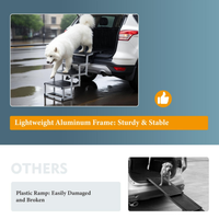 Foldable Dog Ramp For Cars, SUVs, Trucks, Portable Pet Dog Stairs For Large Dogs With Non-Slip Surface & Reinforced Desi