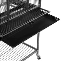 53.7'' H Rolling Bird Cage W/ Stand for Conures Parakeets Cockatiels,Black - BIG FRENCHIES
