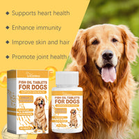 Dog Fish Oil Chewable Tablets,3 Skin & Coat Supplement For Itchy Skin, Seasonal Allergies, Support Bone, Digestion & Rep