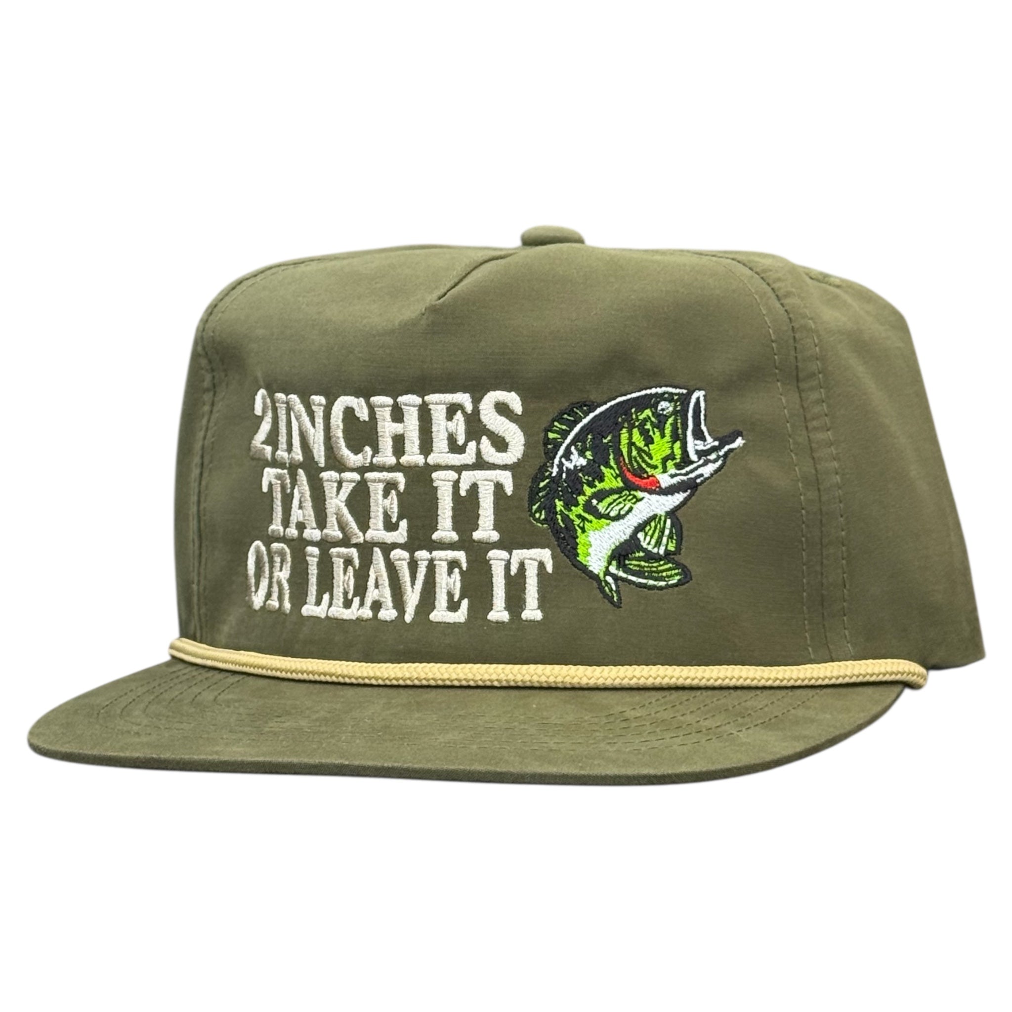 2 inches take it or leave it bass fishing Hat custom embroidered