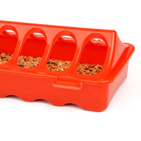Little Giant 20" Plastic Flip-Top Poultry Ground Feeder, Red Chickens Birds 2-Pack