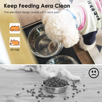 Feeding Station With 1 Storage Cabinets, Pet Feeding Station With 2 Elevated Dog Bowls, Side Hooks, Anti-tip Kit, Hidden
