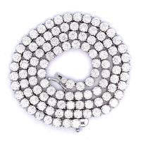 45.00ct Moissanite Tennis Necklace Sterling Silver