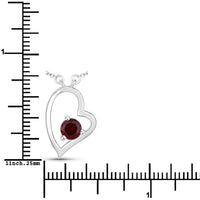 0.60 Carat Genuine Garnet .925 Sterling Silver Necklace