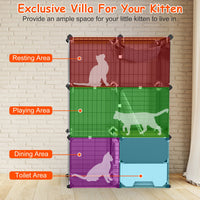 3 Tier Cat Cage Indoor With Litter Box Hammock Detachable Metal Wire Cat Kennel Cat House Cat Enclosure With Ladder For 