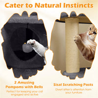 40" Multi-Level Cat Tree for Munchkin & Old Cats - Stable Wide Base, Soft Padded Perch + Large Condo (Gray)