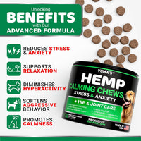 Hemp Calming Chews for Dogs 170 Count Anxiety Relief Beef Flavor