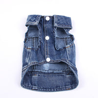 Pet Dog Cat Blue Denim Jeans Jacket Coat Vest - BIG FRENCHIES