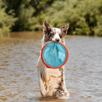 Paraflight Flying Disc Dog Toy Water Floating Flyer Durable Nylon Construction With Soft Rubber Edges For Medium And Lar