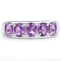 1.70 Carat Genuine  Amethyst .925 Sterling Silver Ring