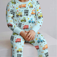 God Says I Am Boy Bamboo Two Piece Long Sleeve Pajama Set
