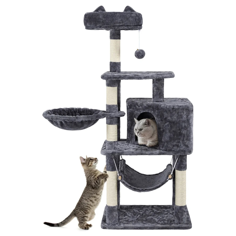 Ultimate 55" Dark Gray Cat Tree Tower - The Perfect Playground for Your Feline Friends! - BIG FRENCHIES