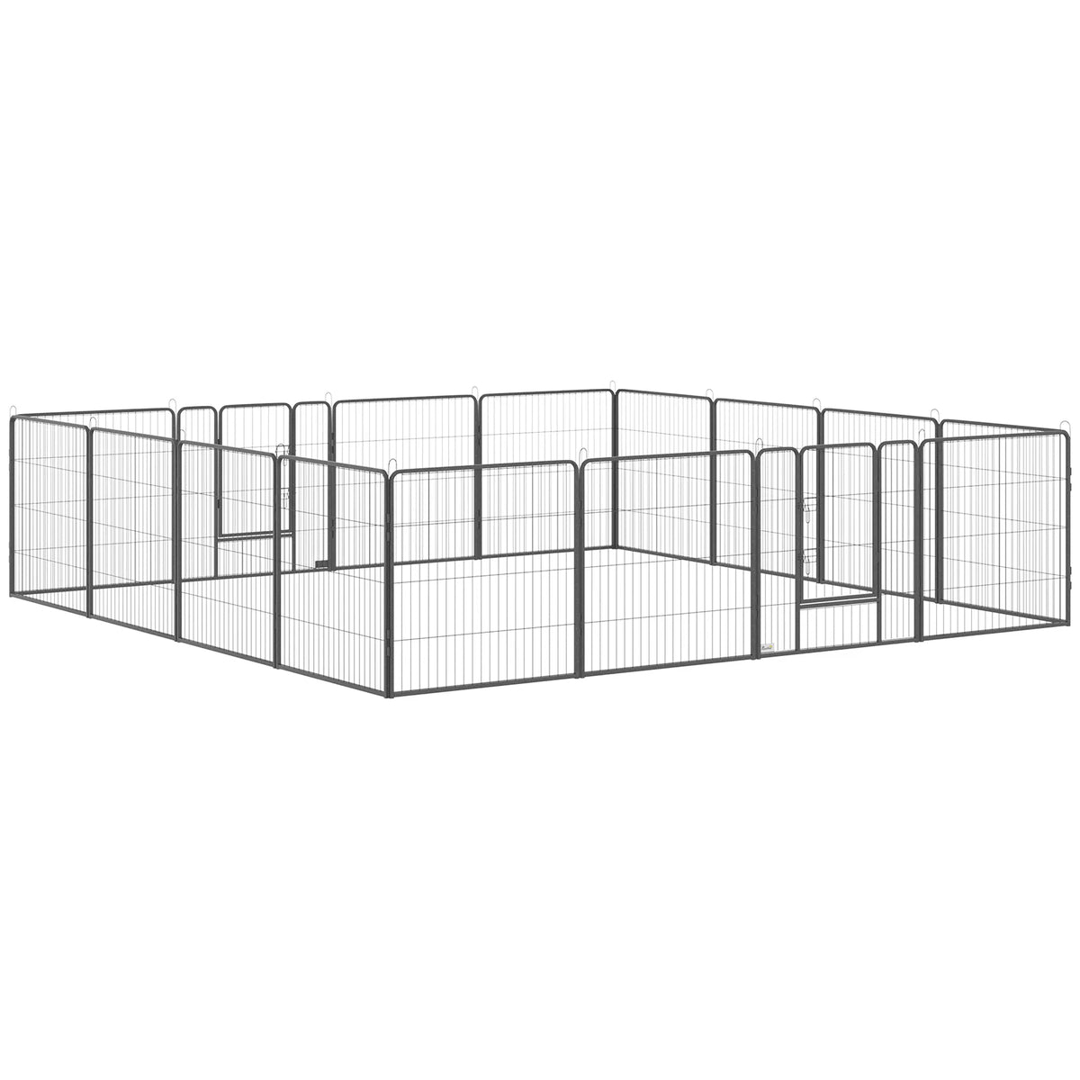Heavy Duty Pet Playpen, 16 Panels Steel Dog Fence Puppy Exercise Pen with 2 Doors Locking Latch, 31.5" Height